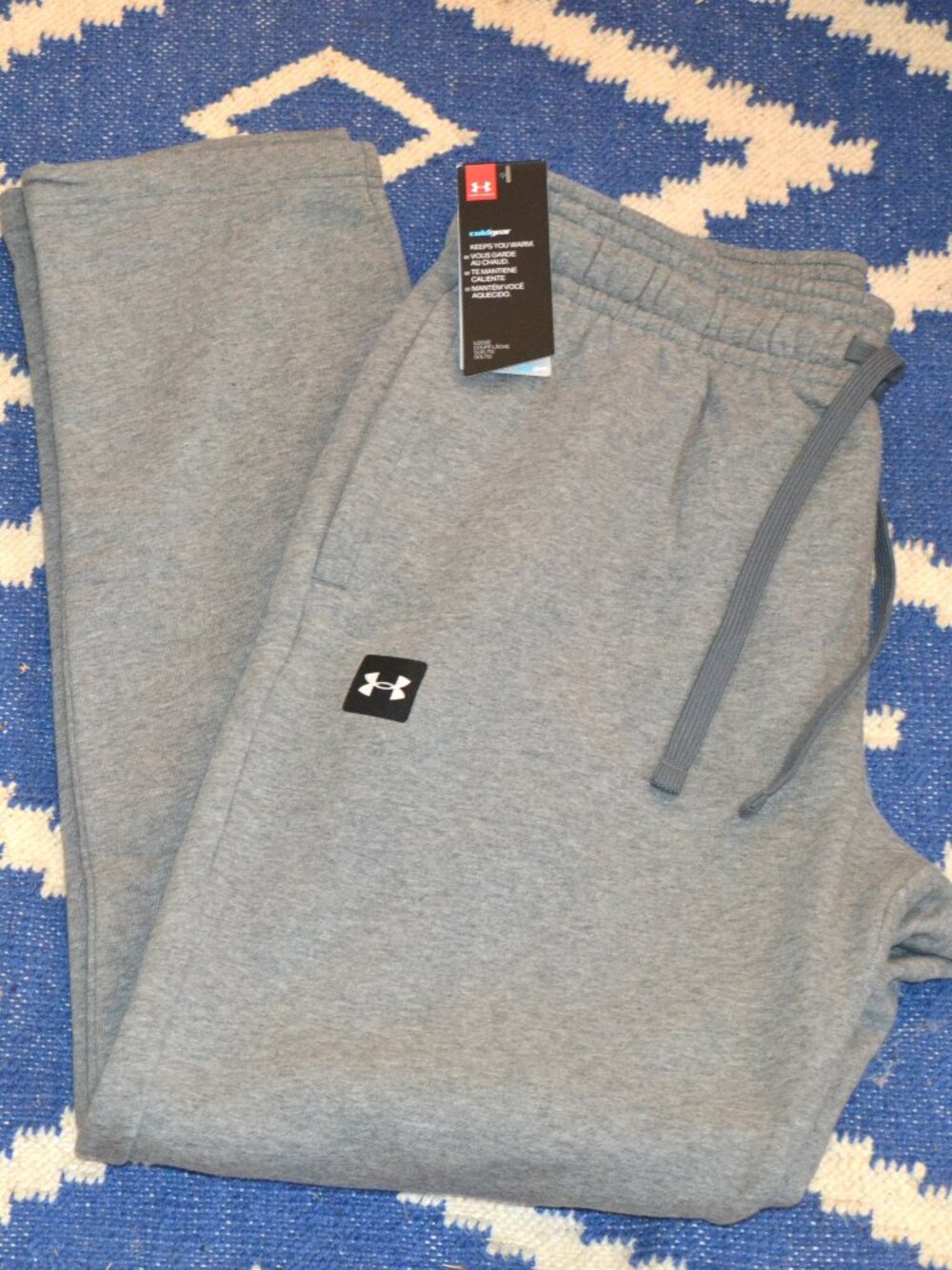 NWT Under Armour Coldgear Mens Loose Fleece Pants Gray Sweatpants Pockets L